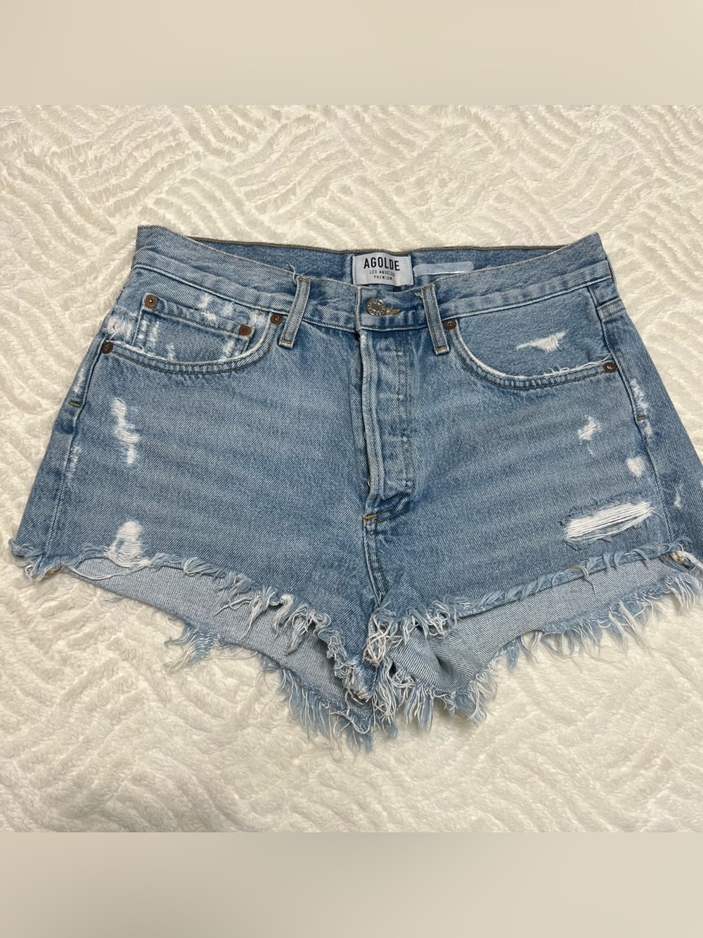 AGOLDE Parker Vintage Cut Off Denim Shorts Swapmeet Distressed Size 26